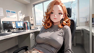 Sexy Orange Hair Office Lady Can’t Hold Back After Work! Takes off Professional Suit for Oiled Wild Cowgirl