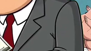 Cuckold Husband Is Furious That His Wife Is Cheating with Her Lover. Cartoon