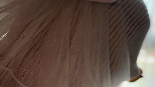 White Masked Bride Ass up Doggy Tease