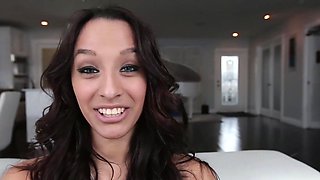 Brunette babe Nicki and slim Tyler indulge in a steamy BJ session