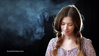 Sexy Russian Girl Smoking Cigarette Slow Tease