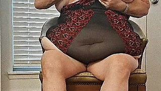 BBW Mature Redhead Nurse Vicki Models Lingerie