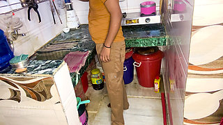 Desi Bhabhi Puts Pomegranate Seeds on Devar’s Cock and Sucks It Before Hard Kitchen Fuck