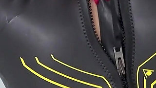 Lucy's Kinky Wetsuit Gas Mask Strip & Cum Pole Dance