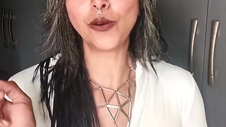 White Outfit Smqoking Instructions - Topless Tease