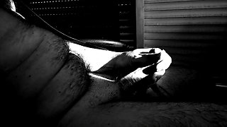 long masturbation. solo man. hard af. edging and exploding in the end - b&w recording