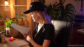 Blonde Police Officer Tests His Focus in ASMR Roleplay