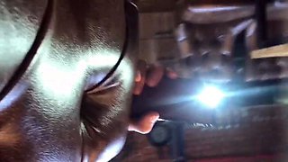 Huge dick poked the slim doll