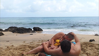 Real mature couple, We are almost discovered on the beach