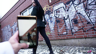 GERMAN SCOUT - Huge Ass German Tattoo Model Mandy Heart Pick Up for Casting Fuck