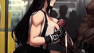 Tifa Gives Strangers Sneaky Handjobs On The Midgar Train