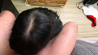 Teen POV blowjob for a big cock