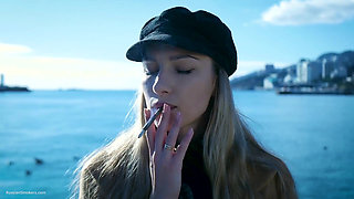 Outdoors Smoking with Beaty Russian Girl 1