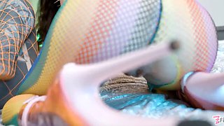 Tattooed slut’s asshole gets fist destroyed big gaping & messy a2m with massive dildo