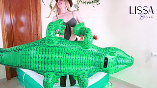 Humping, Dominating and Pee an Inflatable Crocodrile