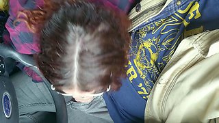 Playing with my toys and sucking dick in the car in public