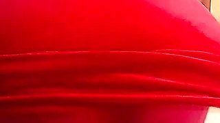 POV: I Lifted My Red Dress and Squeezed All the Milk Out of Her by Grinding My Ass Against Her Cock