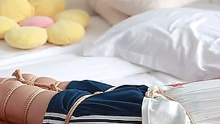 The Innocent Girlfriend Is Bound with Ropes in Her School Uniform