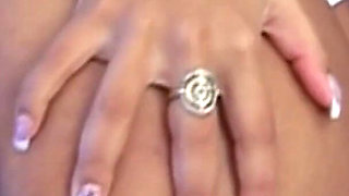 Superb brunette babe is licking and toying a wet cunt