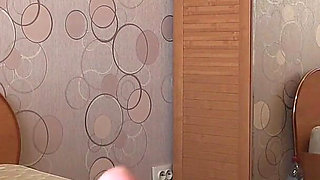 A Busty MILF with a Big Ass in White Panties Behind the Scenes. a Home Camera Watches a Mature Housewife. PAWG.