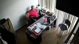 Slutty secretary sucks cock and gets fucked on hidden camera