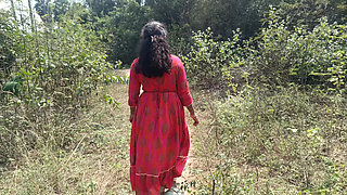 Hot cream pussy in forest side outdoor