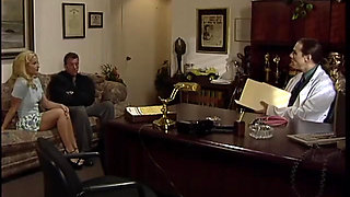 Busty Blonde Beauty Mikki Taylor and Her Muscular Lover Discuss Their Troubles with Shrinker