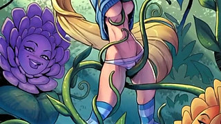 Young girl dancing in the jungle