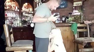 My girlfriend sucking me and my friends cock cum in throat and on tits