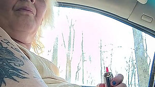 Masterbation in Car Driver Seat