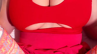 POV Sex with Massive Tits GF Torn Pantyhose, Hard Fuck, Loud Moaning & Bareback Creampie - Lilykoti