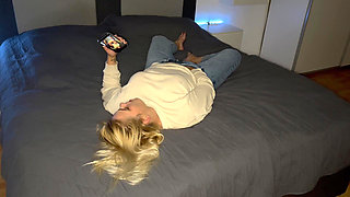 Masturbation Porn Watching Horny Foreplay Blonde Wet Horny Aroused Pussy Massaging Real Orgasm Trembling Twitch