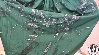 Austrian Woman in Dirndl Getting Dirty