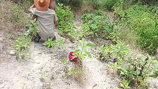 Lucky old man fucks his beautiful, big-assed stepdaughter in the countryside