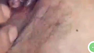 Close up playing her wet pussy
