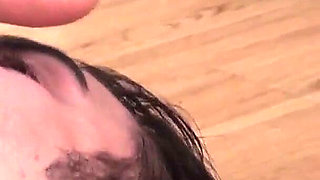 She puts her slave lick her feet at work