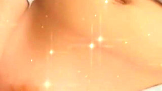 Gently masturbates her red pussy with her finger and gets an orgasm. Caressing excited tits