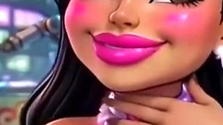 Funny Cartoon Girl Topless, Ai Animation