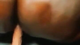 Oiled BBW Riding Dildo