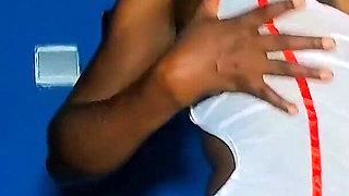 Ebony Honry Sexy Nurse Fucked Herself and Squirt Everywhere
