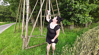 Xxl Pissing From Above in the Forest