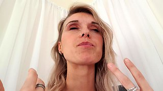 Big titted blonde milf solo toying