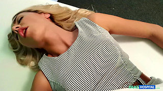 Gorgeous Blonde Sales Rep Has a Unique Selling Technique
