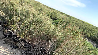 Stripping Out of My Little Black Mini Dress on the Beach and Then Playing with My Body in the Open