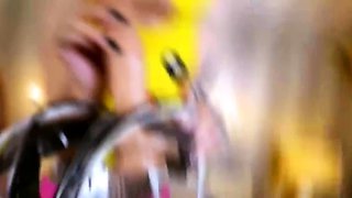 Ass play with two blue-haired russian whores