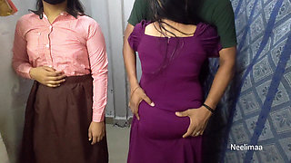 Indian Desi Threesome Video Of Neelimaa Bhabhi And Her Bestie.